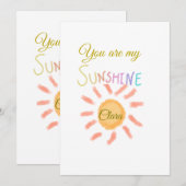 あなたは私のサンシャイン 黄色 オレンジ 太陽の光を 名前を追加 招待状 (正面/裏面)