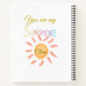 あなたは私のサンシャイン 黄色 オレンジ 太陽の光 追加 名前 ノートブック (裏面)
