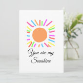 あなたは私のサンシャイン 黄色 オレンジ 太陽の光 追加 名前 招待状 (スタンド正面)