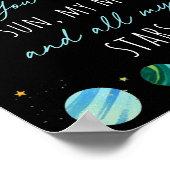 あなたは私のサンムーンスターズ宇宙ブルー&金ゴールド ポスター (角)