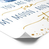 あなたは私のサンムーンスターズ宇宙ブルー&金ゴールド ポスター (角)