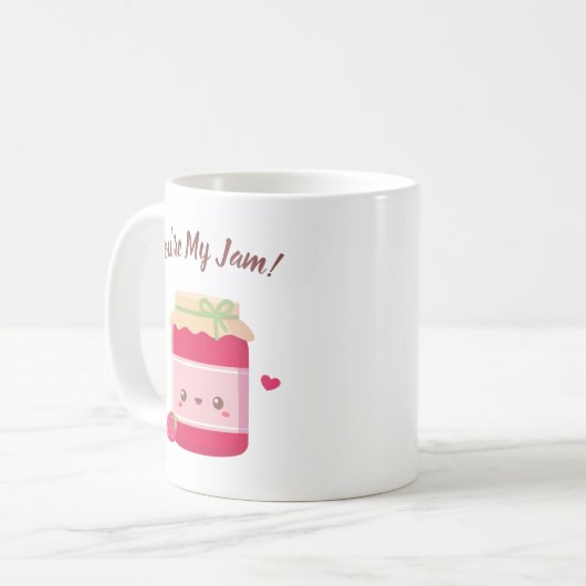 あなたは私のジャムかわいいストロベリージャムボトル コーヒーマグカップ (正面左)