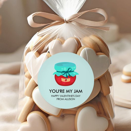 あなたは私のジャムバレンタイン、子供の学校の教室 ラウンドシール