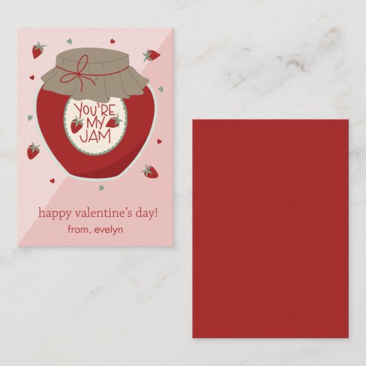 あなたは私のジャム教室のバレンタインのカード エンクロージャーカード (正面/裏面)