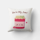 あなたは私のジャム、かわいいイチゴのジャム、ルームデコ クッション (裏面)