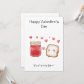 あなたは私のジャム！ - かわいい＆ユーモアたっぷりのバレンタインデー カード (正面/裏面インサイチュ)