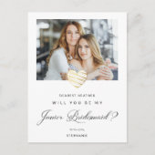 あなたは私のジュニアの花嫁メイドの白いハートか ポストカード (正面)