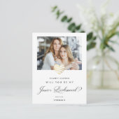 あなたは私のジュニアの花嫁メイドの白いハートか ポストカード (スタンド正面)