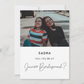 あなたは私のジュニアのbridesmaidの写真カードになる 招待状 (正面)