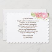 あなたは私のジュニアブライズメイドになってくれる?ロマンティックローズ 招待状 (裏面)