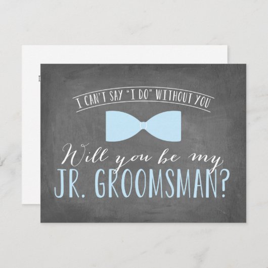 あなたは私のジュニア·グルームスマンになりますか？ | Groomsmanの複数形 招待状 (正面/裏面)