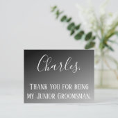 あなたは私のジュニア・グロムスマンになってくれてありがとう ポストカード (スタンド正面)