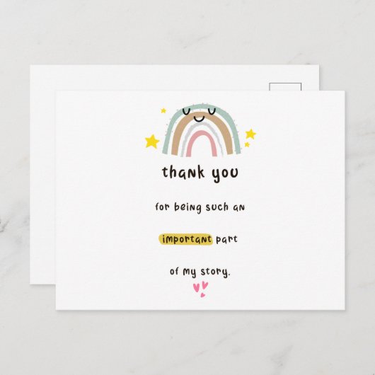あなたは私のストーリーカードの一部になってくれてありがとう ポストカード (正面/裏面)