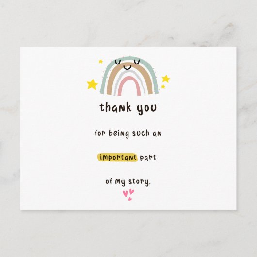 あなたは私のストーリーカードの一部になってくれてありがとう ポストカード (正面)