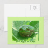 あなたは私のスマイルを作る – グリーンカエル ポストカード (正面/裏面)