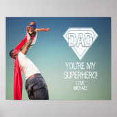 あなたは私のスーパーヒーローパパ父の日の写真ポスター ポスター (正面)