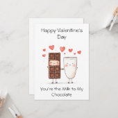あなたは私のチョコレートの牛乳 - かわいい&ユーモア カード (正面/裏面インサイチュ)
