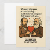 あなたは私のトルストイ・バレンタインにとってのドストエフスキー 招待状 (正面/裏面)