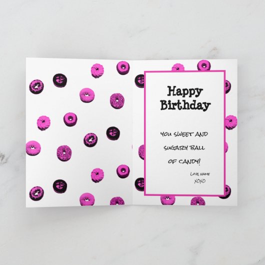 あなたは私のドーナツのスプリンクルです、ハッピーバースデー 招待状 (内部)