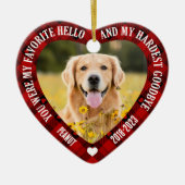 あなたは私のハローペお気に入りのット記念写真のクリスマスだった セラミックオーナメント (正面)