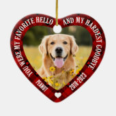 あなたは私のハローペお気に入りのット記念写真のクリスマスだった セラミックオーナメント (裏面)