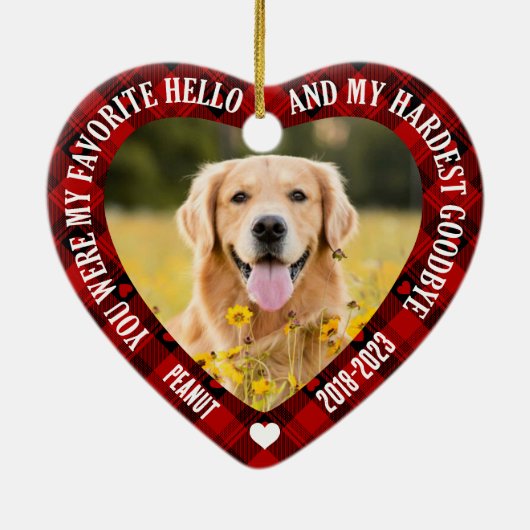 あなたは私のハローペお気に入りのット記念写真のクリスマスだった セラミックオーナメント (裏面)