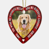 あなたは私のハローペお気に入りのット記念写真のクリスマスだった セラミックオーナメント (左)