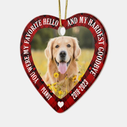 あなたは私のハローペお気に入りのット記念写真のクリスマスだった セラミックオーナメント (左)