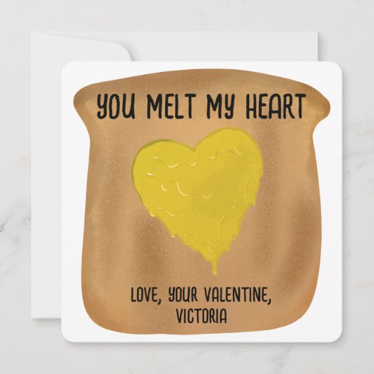 あなたは私のハートおもしろいバターバレンタインデーを溶かす シーズンカード (正面)