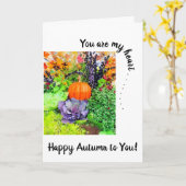 あなたは私のハートだ。カボチャ、キャベツ&オータムグローリー カード (黄色い花)