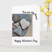 あなたは私のハートだ。...ハート型の岩 カード (黄色い花)
