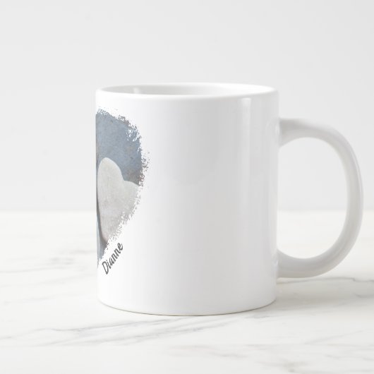 あなたは私のハートだ。..ハート型の岩 ジャンボコーヒーマグカップ (右)