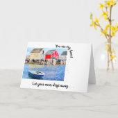 あなたは私のハートだ。....ブルーロックス魚釣りシャックス カード (黄色い花)