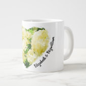 あなたは私のハートだ。....ホワイトアナベルアジサイ ジャンボコーヒーマグカップ (正面右)