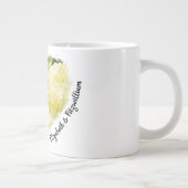 あなたは私のハートだ。....ホワイトアナベルアジサイ ジャンボコーヒーマグカップ (右)