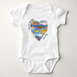 あなたは私のハートだ。..魚カラフル学校 ベビーボディスーツ