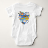 あなたは私のハートだ。..魚カラフル学校 ベビーボディスーツ (裏面)