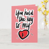 あなたは私のハートに鍵を持っている – バレンタイン カード (黄色い花)