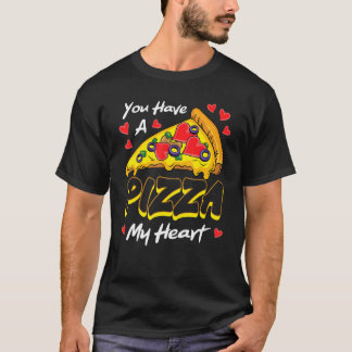 あなたは私のハートのピザです バレンタインデー 可愛い ハート ピザ Tシャツ