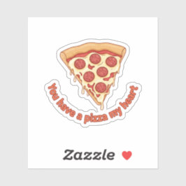 あなたは私のハートのピザ Funny Valentine Food Pun シール