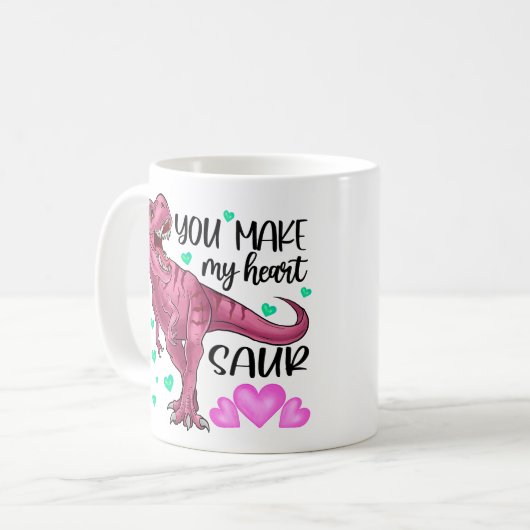 あなたは私のハートを作るバレンタインデー コーヒーマグカップ (正面左)