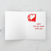あなたは私のハートを喜ぶ格子柄のバレンタイン シーズンカード (内部)