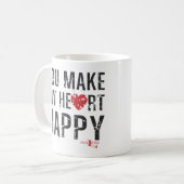あなたは私のハートを幸せにする コーヒーマグカップ (正面左)