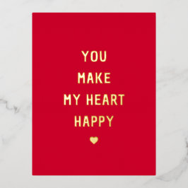 あなたは私のハートを幸せバレンタイン 箔シーズンポストカード