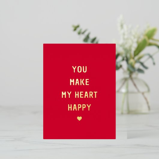 あなたは私のハートを幸せバレンタイン 箔シーズンポストカード (立ち正面)