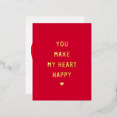 あなたは私のハートを幸せバレンタイン 箔シーズンポストカード (正面/裏面)