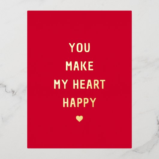 あなたは私のハートを幸せバレンタイン 箔シーズンポストカード (正面)