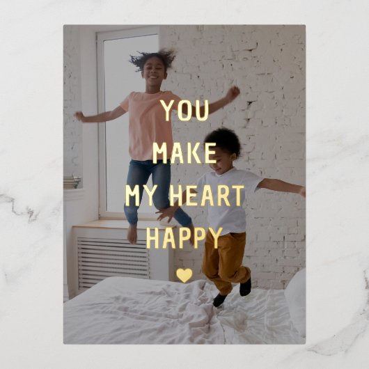 あなたは私のハートを幸せバレンタイン 箔シーズンポストカード (正面)