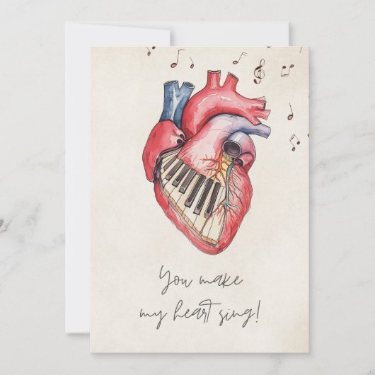 あなたは私のハートを歌わせるバレンタイン シーズンカード (正面)