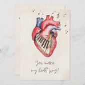 あなたは私のハートを歌わせるバレンタイン シーズンカード (正面/裏面)